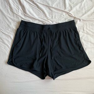 black athletic shorts